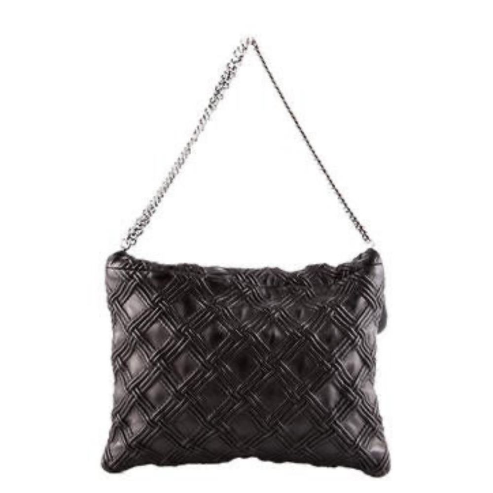 Chanel Bag  Large Walk of Fame  Black Silver clutch or chain Fits LAPTOP - Picture 10 of 16